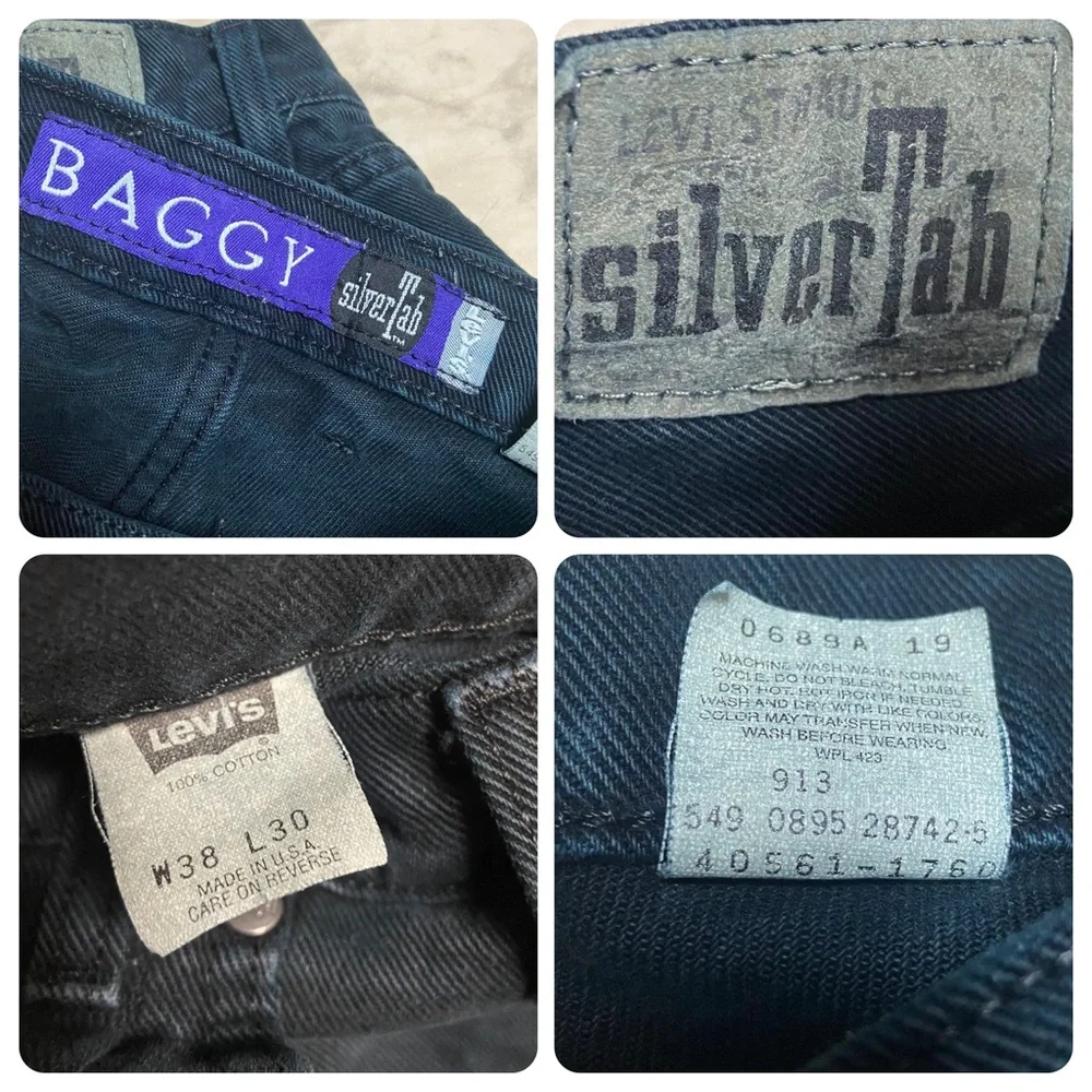Vintage Levi’s SilverTab Purple Label 90s Baggy Black Jeans Y2K